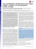 Cover page: X-ray crystallographic and EPR spectroscopic analysis of HydG, a maturase in [FeFe]-hydrogenase H-cluster assembly