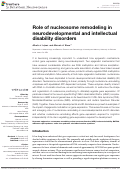 Cover page: Role of nucleosome remodeling in neurodevelopmental and intellectual disability disorders