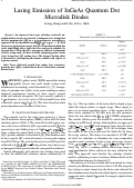 Cover page: Lasing emission of InGaAs quantum dot microdisk diodes