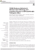 Cover page: YXQN Reduces Alzheimer’s Disease-Like Pathology and Cognitive Decline in APPswePS1dE9 Transgenic Mice