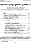 Cover page: Cardiac Alpha1-Adrenergic Receptors: Novel Aspects of Expression, Signaling Mechanisms, Physiologic Function, and Clinical Importance