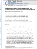 Cover page: Serial Mediators of Memory Support Strategies Used With Cognitive Therapy for Depression: Improving Outcomes Through Patient Adherence and Treatment Skills.