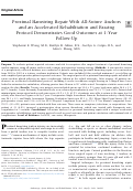 Cover page: Proximal Hamstring Repair With All-Suture Anchors and an Accelerated Rehabilitation and Bracing Protocol Demonstrates Good Outcomes at 1-Year Follow-Up.