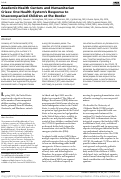 Cover page: Academic Health Centers and Humanitarian Crises: One Health System's Response to Unaccompanied Children at the Border.