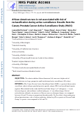 Cover page: African American Race is Not Associated with Risk of Reclassification during Active Surveillance: Results from the Canary Prostate Cancer Active Surveillance Study.