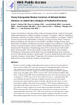 Cover page: Young Transgender Women Survivors of Intimate Partner Violence: A Latent Class Analysis of Protective Processes.