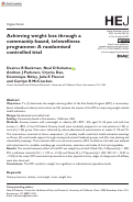 Cover page: Achieving weight loss through a community-based, telewellness programme: A randomised controlled trial