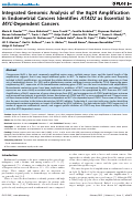 Cover page: Integrated Genomic Analysis of the 8q24 Amplification in Endometrial Cancers Identifies ATAD2 as Essential to MYC-Dependent Cancers