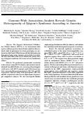 Cover page: Genome‐Wide Association Analysis Reveals Genetic Heterogeneity of Sjögren's Syndrome According to Ancestry