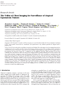 Cover page: The Utility of Chest Imaging for Surveillance of Atypical Lipomatous Tumors