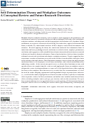 Cover page of Self-Determination Theory and Workplace Outcomes: A Conceptual Review and Future Research Directions.