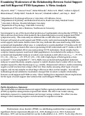 Cover page: Examining Moderators of the Relationship Between Social Support and Self-Reported PTSD Symptoms: A Meta-Analysis