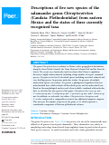 Cover page: Descriptions of five new species of the salamander genus Chiropterotriton (Caudata: Plethodontidae) from eastern Mexico and the status of three currently recognized taxa