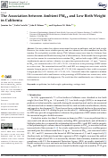 Cover page: The Association between Ambient PM2.5 and Low Birth Weight in California