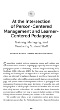 Cover page: At the Intersection of Person-Centered Management and Learner-Centered Pedagogy: Training, Managing, and Mentoring Student Staff