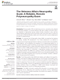 Cover page: The Veterans Affairs Neuropathy Scale: A Reliable, Remote Polyneuropathy Exam