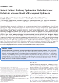Cover page: Striatal Indirect Pathway Dysfunction Underlies Motor Deficits in a Mouse Model of Paroxysmal Dyskinesia.