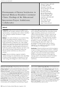 Cover page: Determinants of Patient Satisfaction in Internal Medicine Resident Continuity Clinics: Findings of the Educational Innovations Project Ambulatory Collaborative