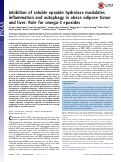 Cover page: Inhibition of soluble epoxide hydrolase modulates inflammation and autophagy in obese adipose tissue and liver: Role for omega-3 epoxides