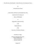 Cover page: Diversification of the Republic: Cultural Diversity in Contemporary France