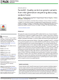 Cover page: ForestQC: Quality control on genetic variants from next-generation sequencing data using random forest