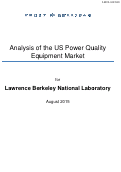 Cover page: Analysis of the US Power Quality Equipment Market: