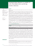 Cover page: Prolonged sleep duration as a marker of early neurodegeneration predicting incident dementia