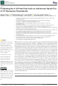 Cover page: Evaluating the 0-10 Point Pain Scale on Adolescent Opioid Use in US Emergency Departments.