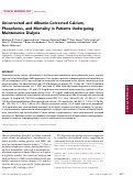 Cover page: Uncorrected and Albumin-Corrected Calcium, Phosphorus, and Mortality in Patients Undergoing Maintenance Dialysis