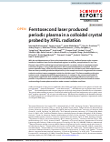 Cover page: Femtosecond laser produced periodic plasma in a colloidal crystal probed by XFEL radiation