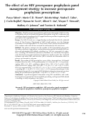 Cover page: The effect of an HIV preexposure prophylaxis panel management strategy to increase preexposure prophylaxis prescriptions