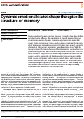 Cover page: Dynamic emotional states shape the episodic structure of memory.