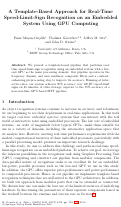 Cover page: A Template-Based Approach for Real-Time Speed-Limit-Sign Recognition on an Embedded System using GPU Computing