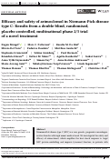 Cover page: Efficacy and safety of arimoclomol in Niemann‐Pick disease type C: Results from a double‐blind, randomised, placebo‐controlled, multinational phase 2/3 trial of a novel treatment