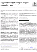 Cover page: Association Between the ACA Medicaid Expansions and Primary Care and Emergency Department Use During the First 3 Years.