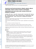 Cover page: ANATOMICAL AND FUNCTIONAL TESTING IN DIABETIC PATIENTS WITHOUT RETINOPATHY