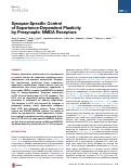 Cover page: Synapse-specific control of experience-dependent plasticity by presynaptic NMDA receptors.