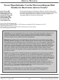 Cover page: Severe Hyperkalemia: Can the Electrocardiogram Risk Stratify for Short-term Adverse Events?