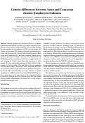 Cover page: Genetic differences between Asian and Caucasian chronic lymphocytic leukemia