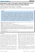 Cover page: Estimating Youth Locomotion Ground Reaction Forces Using an Accelerometer-Based Activity Monitor
