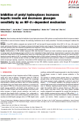 Cover page: Inhibition of prolyl hydroxylases increases hepatic insulin and decreases glucagon sensitivity by an HIF-2α-dependent mechanism