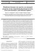 Cover page: Planktonic biomass size spectra: an emergent property of size-dependent physiological rates, food web dynamics, and nutrient regimes