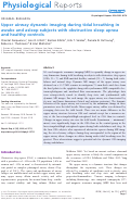 Cover page: Upper airway dynamic imaging during tidal breathing in awake and asleep subjects with obstructive sleep apnea and healthy controls