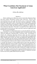 Cover page: What Constitutes Fair Treatment of Asian American Applicants?