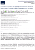 Cover page: Consensus report of the 2021 National Cancer Institute neuroendocrine tumor clinical trials planning meeting.