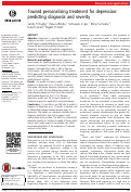 Cover page: Toward personalizing treatment for depression: predicting diagnosis and severity.