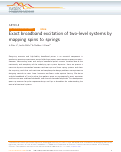 Cover page: Exact broadband excitation of two-level systems by mapping spins to springs