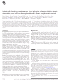 Cover page: Infant milk-feeding practices and food allergies, allergic rhinitis, atopic dermatitis, and asthma throughout the life span: a systematic review.