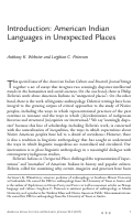 Cover page: Introduction: American Indian Languages in Unexpected Places