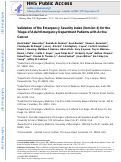 Cover page: Validation of the Emergency Severity Index (Version 4) for the Triage of Adult Emergency Department Patients With Active Cancer.